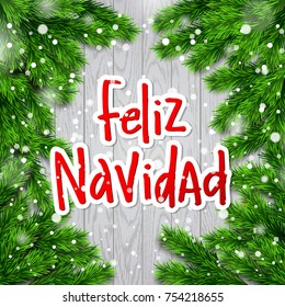 Hand drawn calligraphy Merry Christmas  in spanish language. Feliz navidad. concept handwritten 