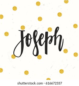 Hand drawn calligraphy personal name Joseph