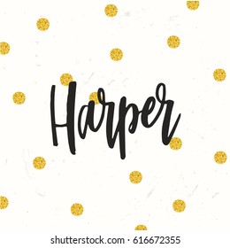 Hand drawn calligraphy personal name Harper