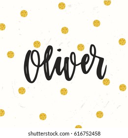 Hand drawn calligraphy personal name Oliver