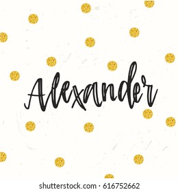 Hand drawn calligraphy personal name Alexander