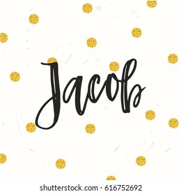 Hand drawn calligraphy personal name Jacob