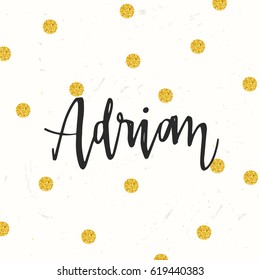 Hand drawn calligraphy personal name Adrian