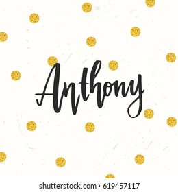 Hand drawn calligraphy personal name Anthony
