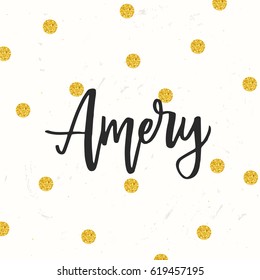 Hand drawn calligraphy personal name Amery