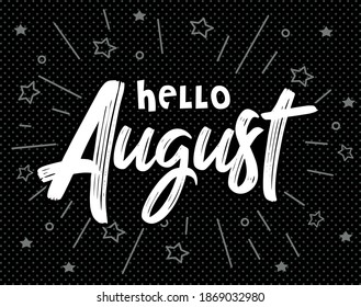 Handgezeichnete Kalligraphie und Text Hallo August