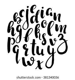 Hand drawn calligraphy vector alphabet. Easy to use and edit. Made with ink.