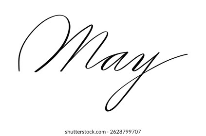Hand drawn calligraphy of the word May