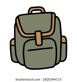 Hand drawn camera backpack or travel bag vector illustration
