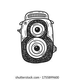 Handgezeichnete Kamera im Doodle-Stil. perfekt für Firmenlogo oder für Fotografie-Projekte-Illustration.