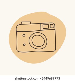 Hand drawn camera icon. Great for Valentine's Day postcard, wedding invitation and more.