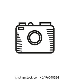 Hand drawn camera icon logo clipart design