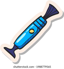 Hand drawn Camera lens cleaner icon in sticker style vector illustration