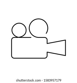 Hand drawn camera one line style vector icon. Camera one line icon