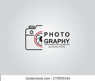 Dibujo manual del logotipo de fotografía de cámara, icono, plantilla de diseño