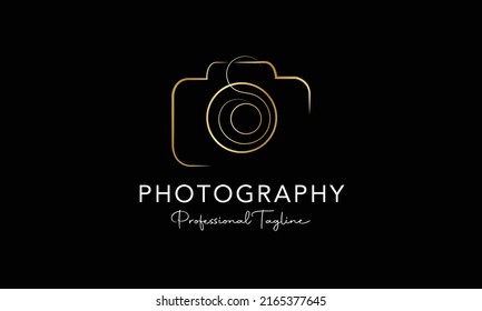 Hand drawn camera photography logo studio