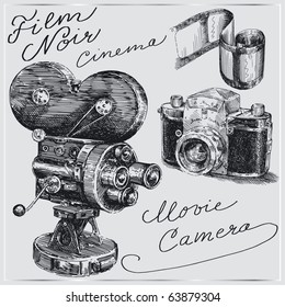 hand drawn cameras