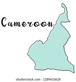 Hand drawn of  Cameroon map, vector illustration