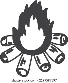 Hand Drawn Campfire Illustration Isolated On Background