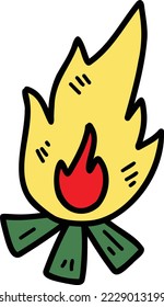 Hand Drawn campfire illustration isolated on background