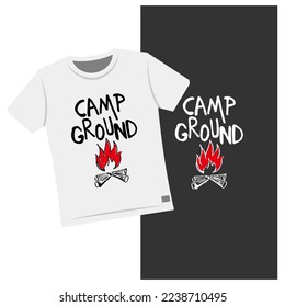 Diseño de camisetas de camping dibujadas a mano para aficionados a la aventura