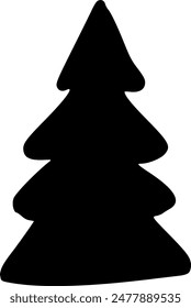 Hand drawn camping elements. Perfect for prints, poster, trip, travel card. Doodle vector illustration. Christmas tree