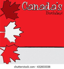 Hand drawn Canada Day card in vector format.