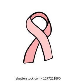 Hand drawn cancer awarness ribbon
