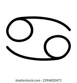 Hand drawn cancer zodiac sign Esoteric symbol doodle Astrology clipart Element for design