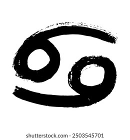 Hand drawn cancer zodiac sign Esoteric symbol doodle Astrology clipart Element for design