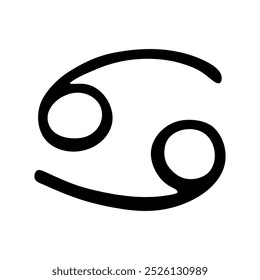 Símbolo esotérico do zodíaco do câncer desenhado à mão Desenho de símbolo esotérico Astrologia clipart Elemento para design