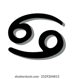 Símbolo esotérico do zodíaco do câncer desenhado à mão Desenho de símbolo esotérico Astrologia clipart Elemento para design
