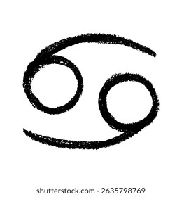 Hand drawn cancer zodiac sign Esoteric symbol doodle Astrology clipart Element for design