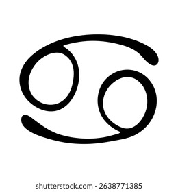Hand drawn cancer zodiac sign Esoteric symbol doodle Astrology clipart Element for design