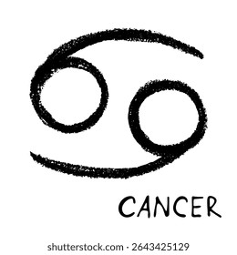 Hand drawn cancer zodiac sign Esoteric symbol doodle Astrology clipart Element for design
