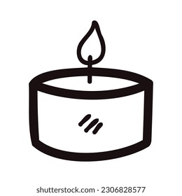 Hand Drawn candle in doodle style isolated on background