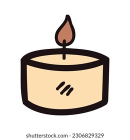 Hand Drawn candle in doodle style isolated on background