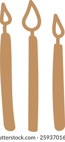Hand Drawn Candles Vector Illustration