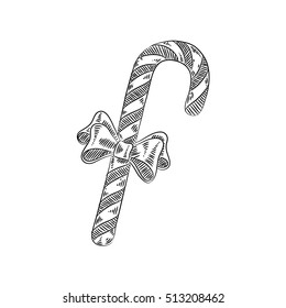 Hand Drawn Candy Cane