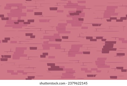 Hand Drawn Candy Cartoon Brick Wall, UI Games Asset, Seamless Texture. Simple Pink Background for Games, Print, Textile and Outdoors