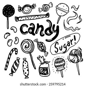 Hand Drawn Candy Doodle 