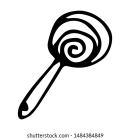 Hand Drawn candy doodle. Sketch style icon. Decoration element. Isolated on white background. Flat design. Vector illustration.