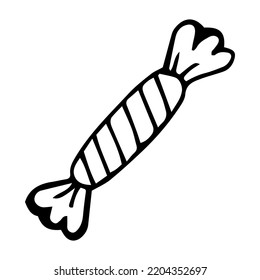 hand drawn candy icon doodle vector