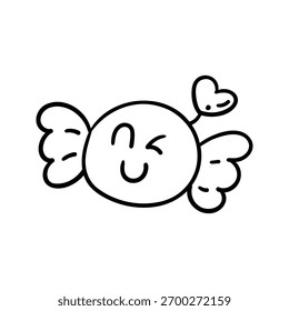 Hand drawn candy outline element icon