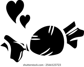 Hand drawn candy silhouette, candy icon