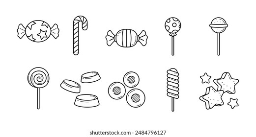 Hand Drawn Candy Vector Set