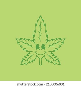 Hand Drawn Cannabis Cartoon Logo Perfect For Branding And Visual Identity