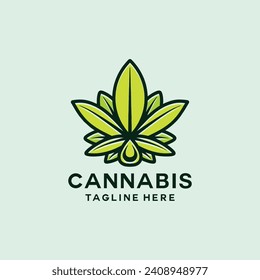 Hand Drawn Cannabis Leaf Nature Logo Symbol Design illustration vector Icon Emblem