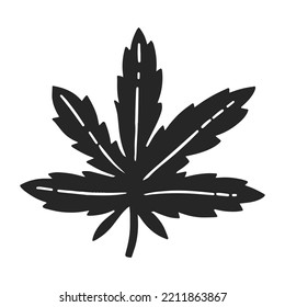 Hand Drawn Cannabis Leaves Vector Illustration