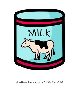 hand drawn canned milk packaging